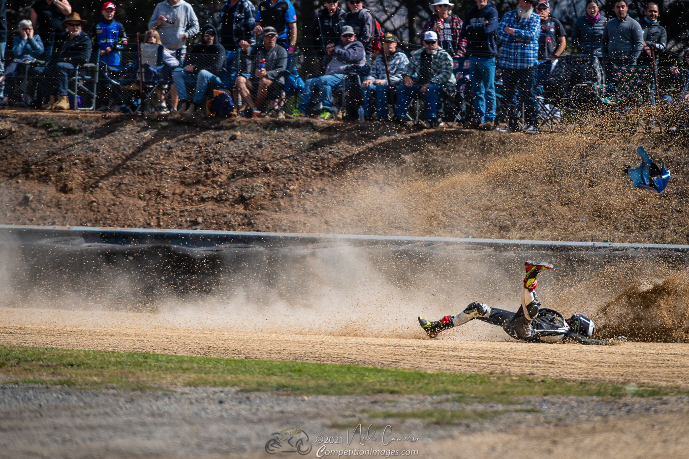 Brendan McIntyre's crash red flagged the race