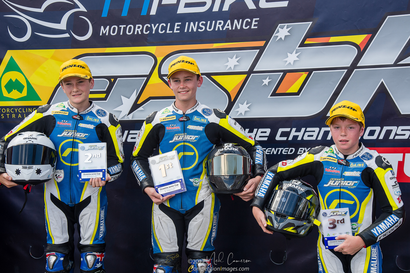 ROUND PODIUM - RYAN LARKIN 2ND, HARRISON WATTS 1ST, HUNTER CORNEY 3RD