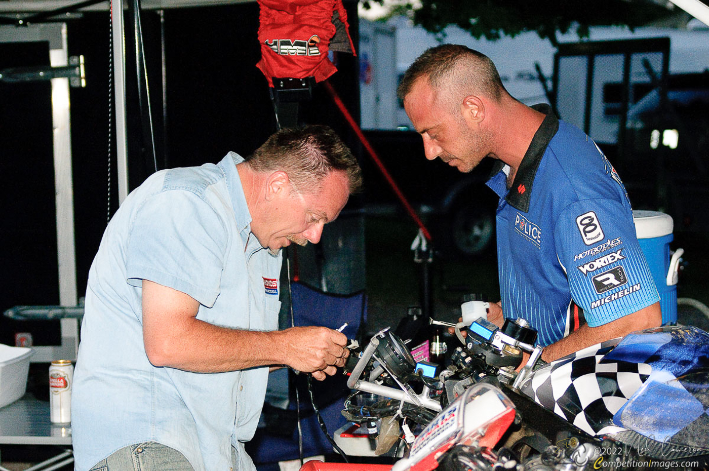 Late night repairs, Shannonville, 2010