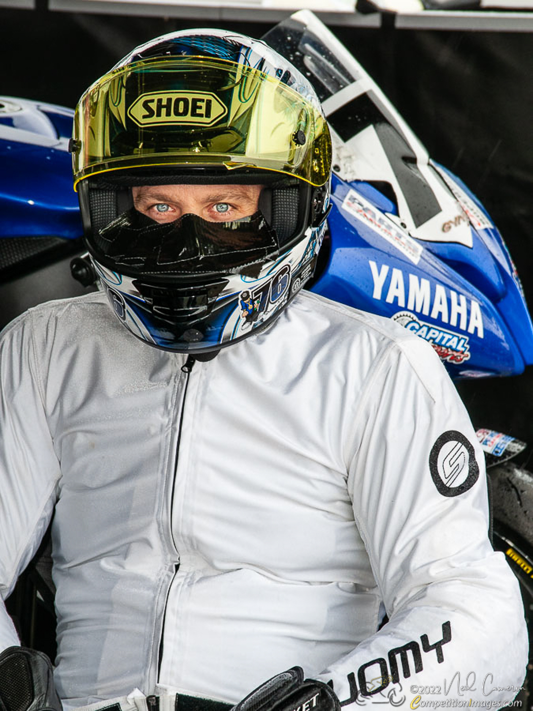 Louis Raffa, waits to go out on a damp track at Mirabel